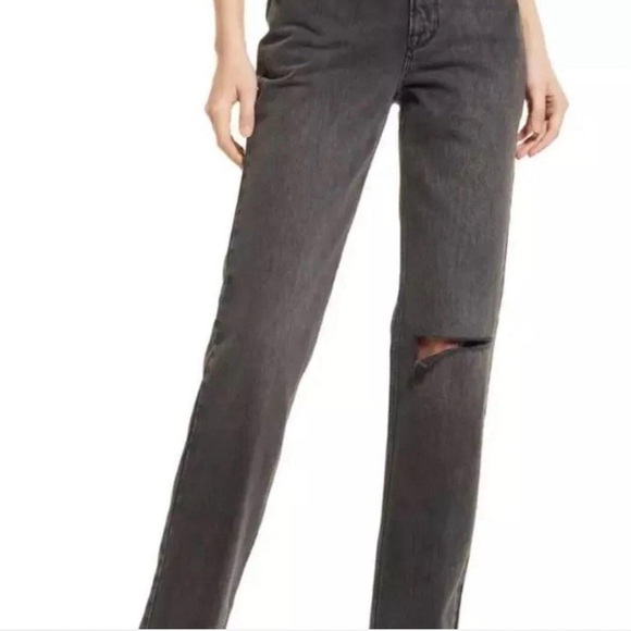 Good American Charcoal Straight Leg Jeans - Picture 2 of 8